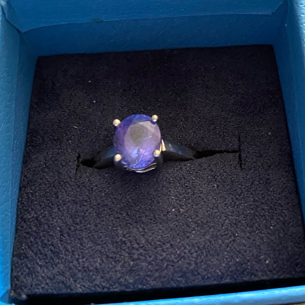 Sterling silver tanzanite ring